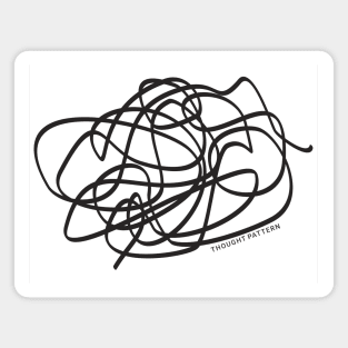 Thought Pattern Thinking Scribble - Black Magnet